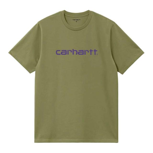 カーハート メンズ 半袖Tシャツ 正規品 CARHARTT WIP クルーネック ロゴ SHORT SLEEVE SCRIPT T-SHIRT CAPULET / AURA I031047 2I9XX 父の日 プレゼント ラッピング_2