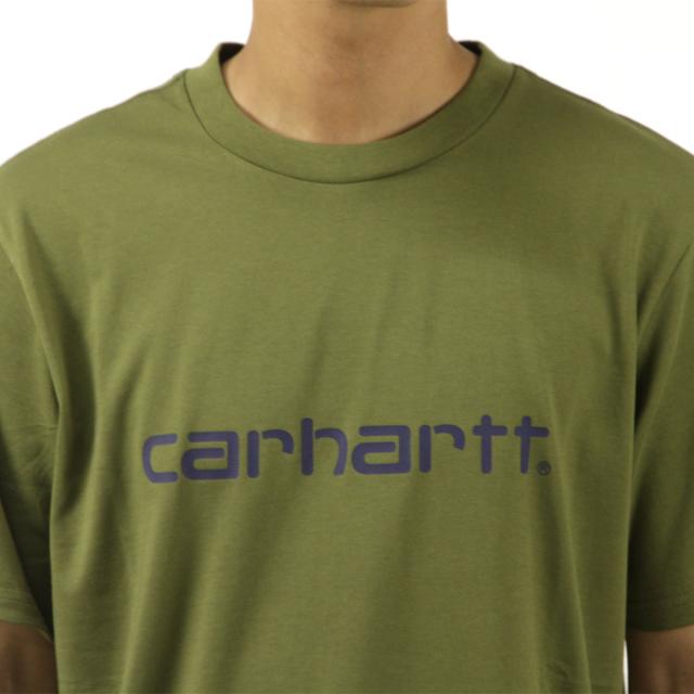 カーハート メンズ 半袖Tシャツ 正規品 CARHARTT WIP クルーネック ロゴ SHORT SLEEVE SCRIPT T-SHIRT CAPULET / AURA I031047 2I9XX 父の日 プレゼント ラッピング_3