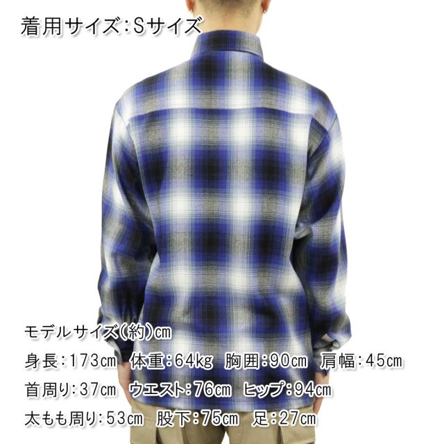 キャルトップ 長袖シャツ メンズ 正規品 CALTOP ACRYLIC OMBRE CHECK LONG SLEEVE SHIRTS 長袖 カルトップ チェックシャツ フレネルシャツ ネルシャツ オンブレ オールドスクール 2000LS ROYAL / WHITE_1