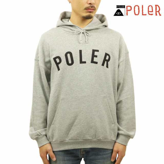 ポーラー パーカー メンズ 正規販売店 POLER トップス プルオーバーパーカー ロゴ STATE APPLIQUE PULLOVER HOOD HEATHER GRAY D 223MCV0