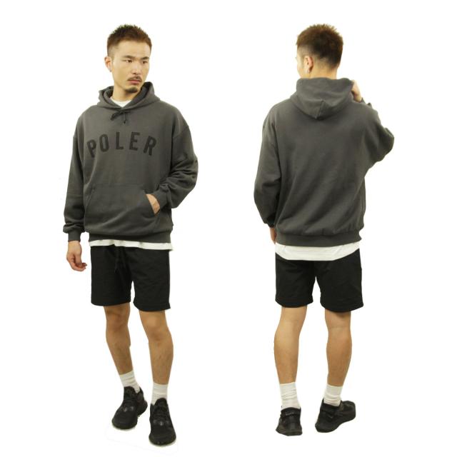 ポーラー パーカー メンズ 正規販売店 POLER トップス プルオーバーパーカー ロゴ STATE APPLIQUE PULLOVER HOOD CHARCOAL GRAY D 223MCV0034-CRG_8