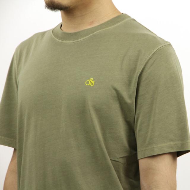 スコッチアンドソーダ メンズ Tシャツ 正規販売店 SCOTCH＆SODA ロゴ 刺繍 シンプル 半袖Tシャツ GARMENT DYE LOGO EMBROIDERY TEE 171685 0414 74403 54 KHAKI クリスマス プレゼント ラッピング 5%OFFセール 【販売期間 12/3 0:00〜12/6 9:59】 スコッチアンドソーダ