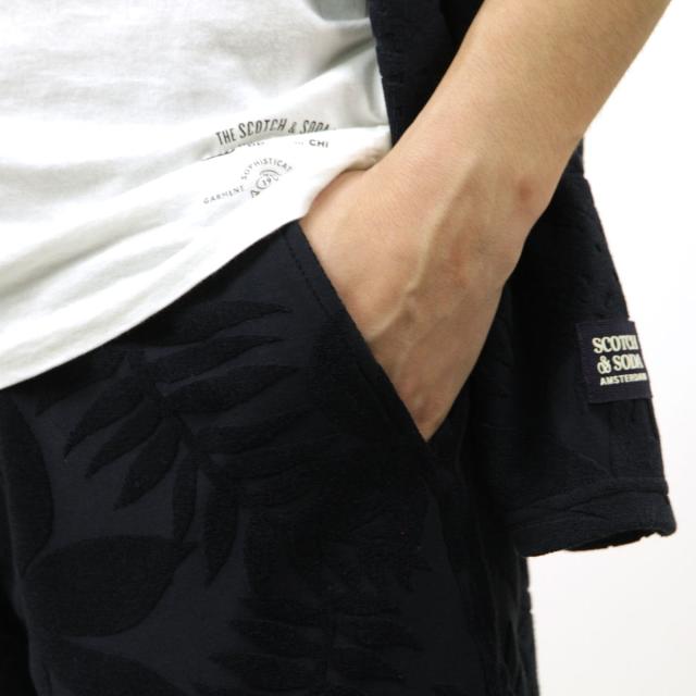 スコッチアンドソーダ メンズ ショートパンツ 正規販売店 SCOTCH＆SODA ハーフパンツ 短パン TERRY JACQUARD SHORTS 172457 0004 72518 78 NAVY クリスマス プレゼント ラッピング スコッチアンドソーダ メンズ ショートパンツ 正規販売店 SCOTCH＆SODA