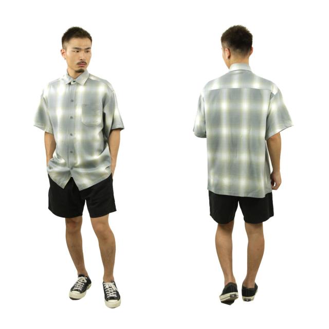 キャルトップ メンズ 半袖シャツ 正規品 CALTOP CALTOP ACRYLIC OMBRE CHECK SHORT SLEEVE SHIRTS NEW GREY 半袖 カルトップ チェックシャツ フレネルシャツ ネルシャツ オンブレ オールドスクール ショートスリーブ 2000SS_8