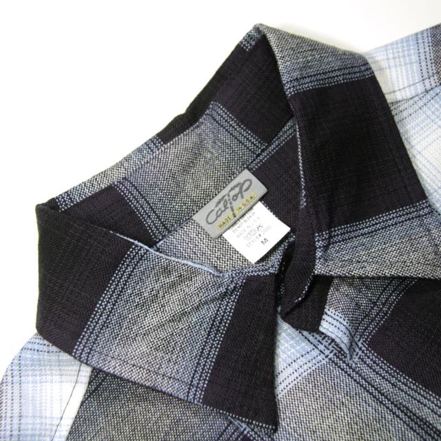 キャルトップ メンズ 半袖シャツ 正規品 CALTOP CALTOP ACRYLIC OMBRE CHECK SHORT SLEEVE SHIRTS NAVY / SKY 半袖 カルトップ チェックシャツ フレネルシャツ ネルシャツ オンブレ オールドスクール ショートスリーブ 2000SS_7