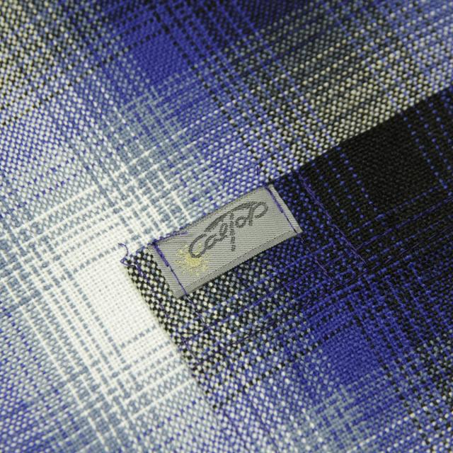 キャルトップ メンズ 半袖シャツ 正規品 CALTOP CALTOP ACRYLIC OMBRE CHECK SHORT SLEEVE SHIRTS ROYAL / WHITE 半袖 カルトップ チェックシャツ フレネルシャツ ネルシャツ オンブレ オールドスクール ショートスリーブ 2000SS_5