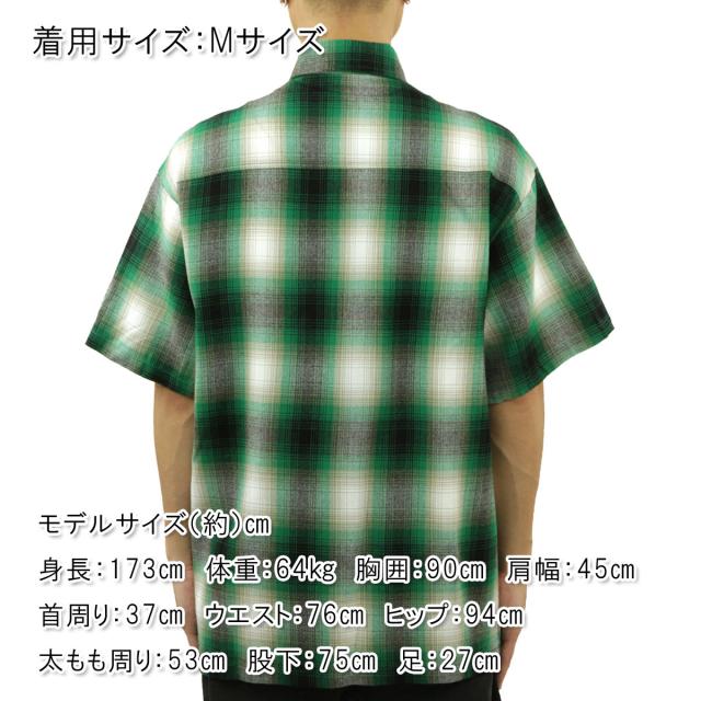 キャルトップ メンズ 半袖シャツ 正規品 CALTOP CALTOP ACRYLIC OMBRE CHECK SHORT SLEEVE SHIRTS GREEN / WHITE 半袖 カルトップ チェックシャツ フレネルシャツ ネルシャツ オンブレ オールドスクール ショートスリーブ 2000SS_1