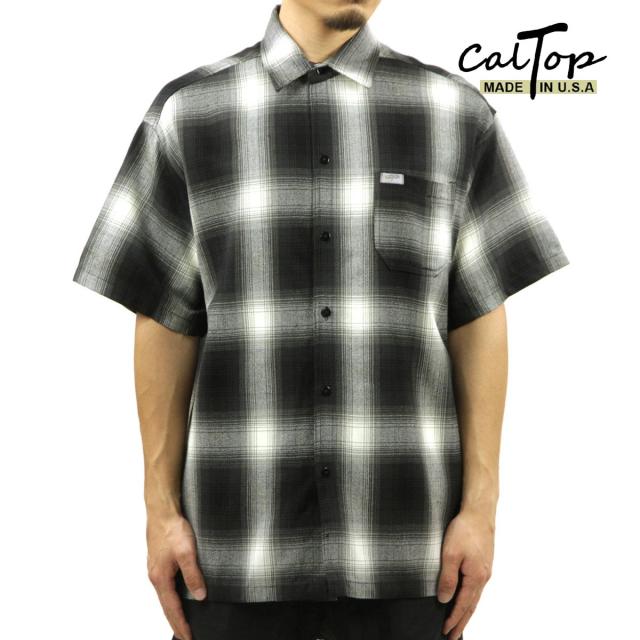 キャルトップ メンズ 半袖シャツ 正規品 CALTOP CALTOP ACRYLIC OMBRE CHECK SHORT SLEEVE SHIRTS BLACK / IVORY クリスマス プレゼント ラッピング