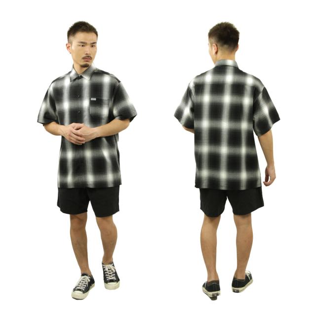 キャルトップ メンズ 半袖シャツ 正規品 CALTOP CALTOP ACRYLIC OMBRE CHECK SHORT SLEEVE SHIRTS BLACK / IVORY 半袖 カルトップ チェックシャツ フレネルシャツ ネルシャツ オンブレ オールドスクール ショートスリーブ 2000SS_8