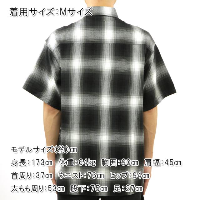 キャルトップ メンズ 半袖シャツ 正規品 CALTOP CALTOP ACRYLIC OMBRE CHECK SHORT SLEEVE SHIRTS BLACK / IVORY 半袖 カルトップ チェックシャツ フレネルシャツ ネルシャツ オンブレ オールドスクール ショートスリーブ 2000SS_1