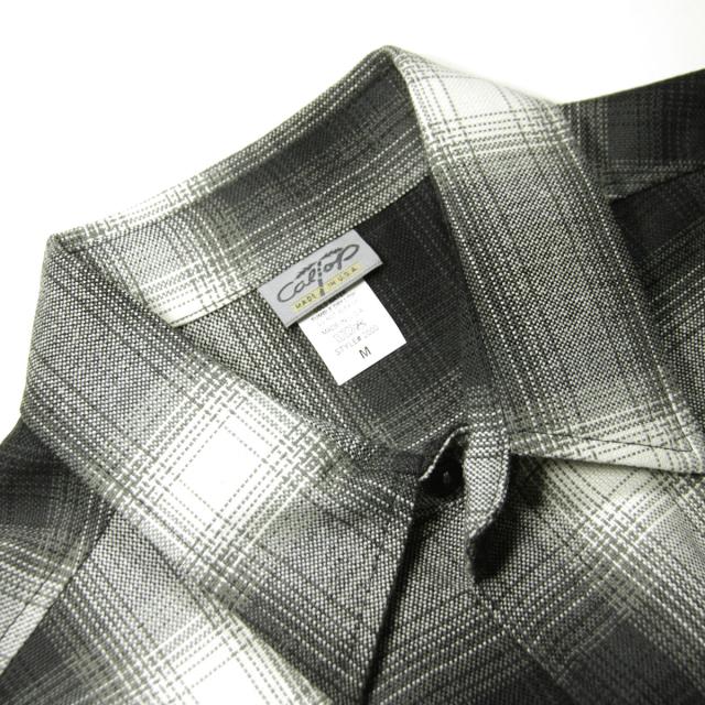キャルトップ メンズ 半袖シャツ 正規品 CALTOP CALTOP ACRYLIC OMBRE CHECK SHORT SLEEVE SHIRTS BLACK / IVORY 半袖 カルトップ チェックシャツ フレネルシャツ ネルシャツ オンブレ オールドスクール ショートスリーブ 2000SS_7