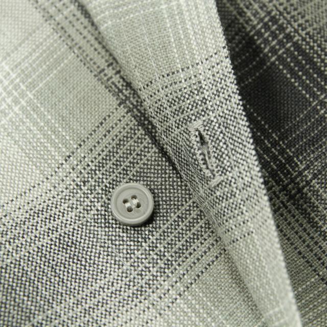 キャルトップ メンズ 半袖シャツ 正規品 CALTOP CALTOP ACRYLIC OMBRE CHECK SHORT SLEEVE SHIRTS GREY / WHITE 半袖 カルトップ チェックシャツ フレネルシャツ ネルシャツ オンブレ オールドスクール ショートスリーブ 2000SS_6