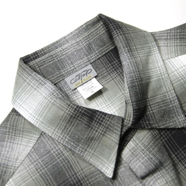 キャルトップ メンズ 半袖シャツ 正規品 CALTOP CALTOP ACRYLIC OMBRE CHECK SHORT SLEEVE SHIRTS GREY / WHITE 半袖 カルトップ チェックシャツ フレネルシャツ ネルシャツ オンブレ オールドスクール ショートスリーブ 2000SS_7