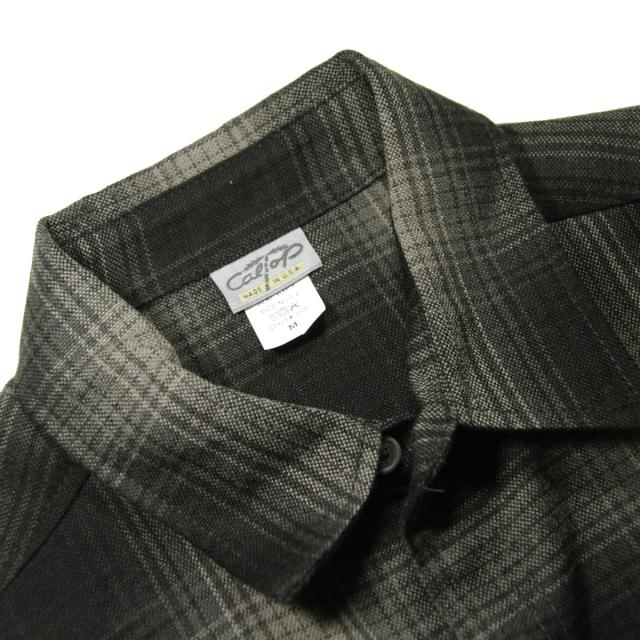 キャルトップ メンズ 半袖シャツ 正規品 CALTOP CALTOP ACRYLIC OMBRE CHECK SHORT SLEEVE SHIRTS BLACK / CHARCOAL 半袖 カルトップ チェックシャツ フレネルシャツ ネルシャツ オンブレ オールドスクール ショートスリーブ 2000SS_7