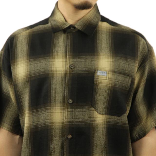 キャルトップ メンズ 半袖シャツ 正規品 CALTOP CALTOP ACRYLIC OMBRE CHECK SHORT SLEEVE SHIRTS BROWN / KHAKI 半袖 カルトップ チェックシャツ フレネルシャツ ネルシャツ オンブレ オールドスクール ショートスリーブ 2000SS_3