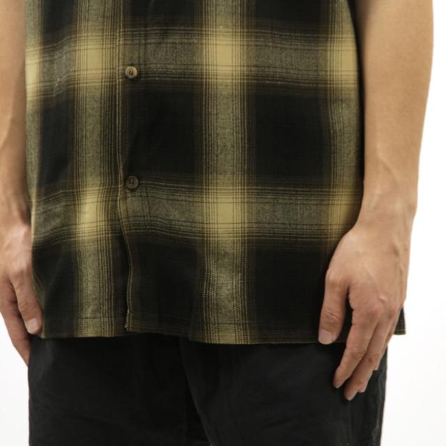 キャルトップ メンズ 半袖シャツ 正規品 CALTOP CALTOP ACRYLIC OMBRE CHECK SHORT SLEEVE SHIRTS BROWN / KHAKI 半袖 カルトップ チェックシャツ フレネルシャツ ネルシャツ オンブレ オールドスクール ショートスリーブ 2000SS_4