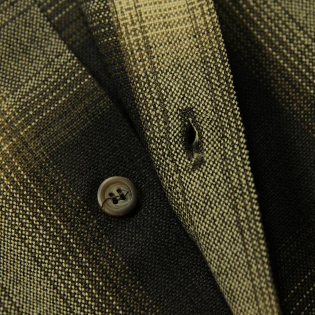 キャルトップ メンズ 半袖シャツ 正規品 CALTOP CALTOP ACRYLIC OMBRE CHECK SHORT SLEEVE SHIRTS BROWN / KHAKI 半袖 カルトップ チェックシャツ フレネルシャツ ネルシャツ オンブレ オールドスクール ショートスリーブ 2000SS_6