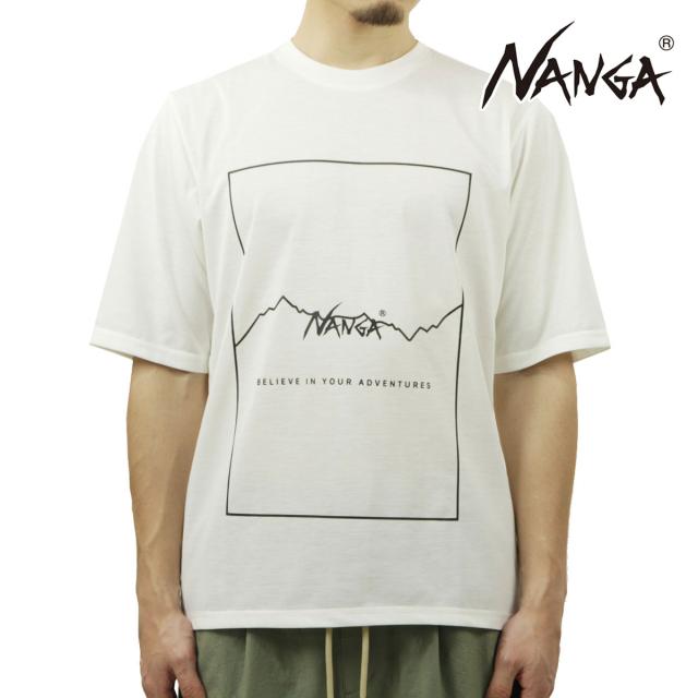 ナンガ メンズ 半袖Tシャツ 正規販売店 NANGA ポリエステル フレームロゴ DRY MIX FRAME LOGO TEE N2500-1M509A WHITEの通販は