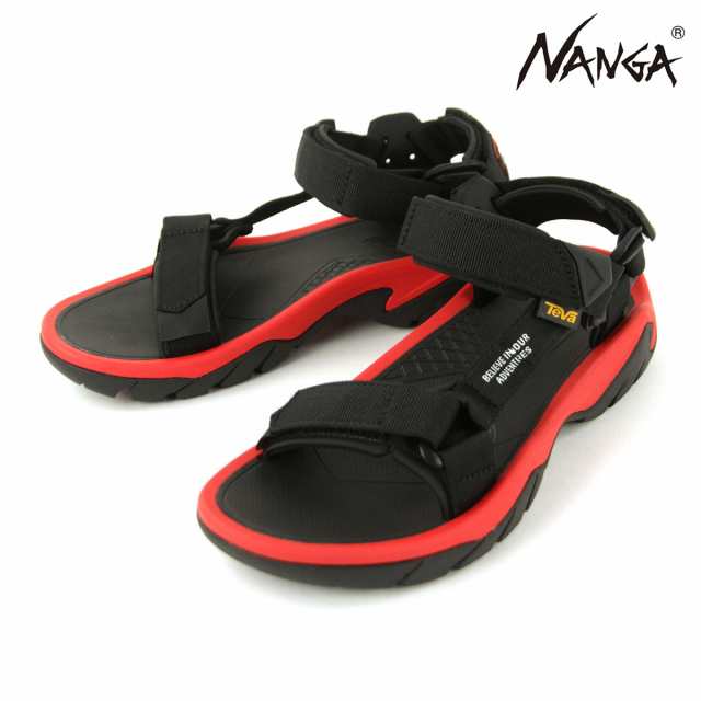 ナンガ メンズ サンダル 正規販売店 NANGA テバ コラボ アウトドア シューズ NANGA×TEVA TERA HI FIVE CA2314-1Z505 BLACK/RED