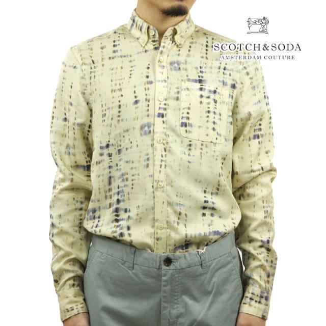 スコッチアンドソーダ メンズ 長袖シャツ 正規販売店 SCOTCH＆SODA ボタンダウン カジュアルシャツ ALL-OVER PRINTED SHIRT 162923 0217 COMBO Aの通販は
