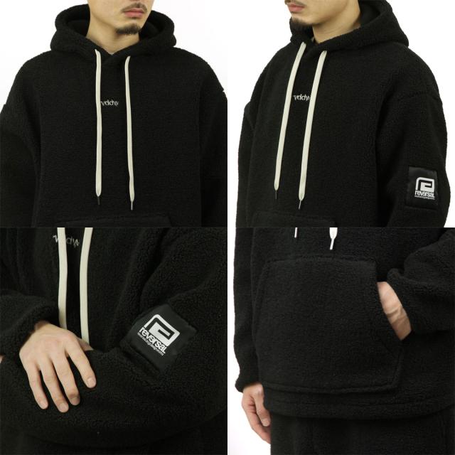 5%OFFセール 【販売期間 5/7 10:00〜5/16 9:59】 リバーサル メンズ ジャケット 正規販売店 REVERSAL アウター プルオーバー ボアジャケット rvddw SHEEP BOA HOODIE JACKET rv23aw303 BK BLACK_4