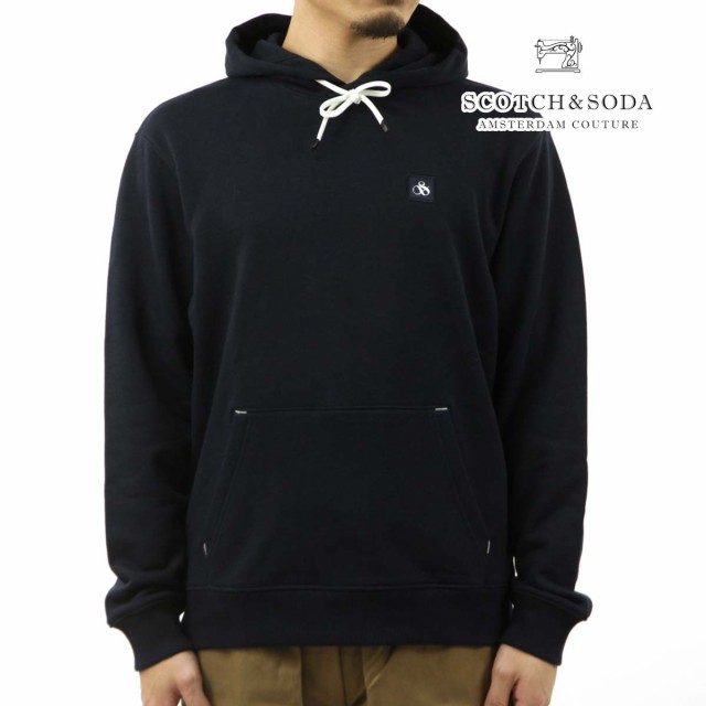 スコッチアンドソーダ メンズ パーカー 正規販売店 SCOTCH＆SODA プルオーバー コットン フーディー M REGULAR FIT ESSENTIAL BADGE HOOD