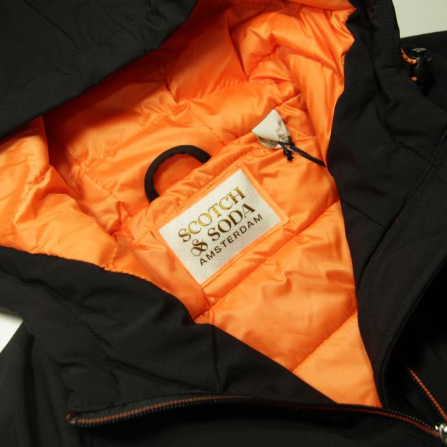 スコッチアンドソーダ メンズ パファージャケット 定まり売りわたす店 SCOTCH＆SODA アウター 上衣 M STRETCH PADDED HOODED JACKET 174377 0008 81801 08 BLACK
