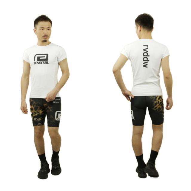 リバーサル メンズ ラッシュガード 正規販売店 REVERSAL 半袖 スポーツウェア ロゴ BASIC BIG MARK RASH GUARD rvbs055 WH WHITE