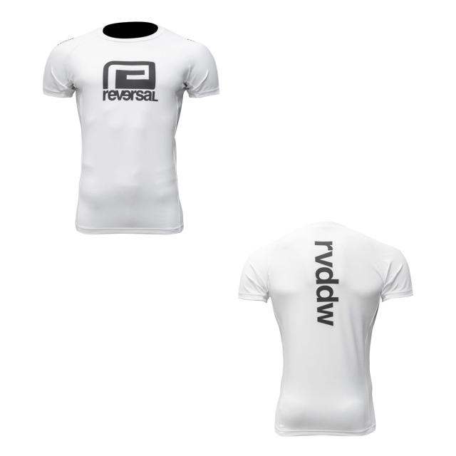 リバーサル メンズ ラッシュガード 正規販売店 REVERSAL 半袖 スポーツウェア ロゴ BASIC BIG MARK RASH GUARD rvbs055 WH WHITE