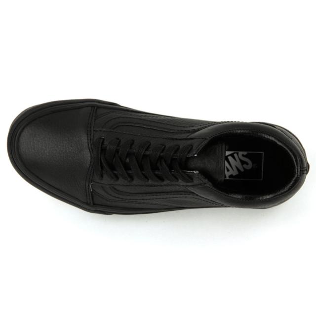 5%OFFセール 【販売期間 6/7 10:00〜6/12 9:59】 バンズ メンズ スニーカー 正規販売店 VANS オールドスクール レザー 靴 VANS OLD SKOOL (LEATHER)BLACK VN0003Z6L3A 父の日 プレゼント ラッピング_5