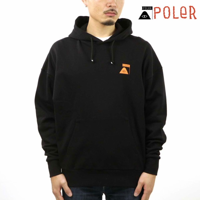 ポーラー メンズ パーカー 正規販売店 POLER ロゴ プルオーバー フーディー SUMMIT HOOD PULL PARKA 233MCV0058-BLK BLACKの通販は