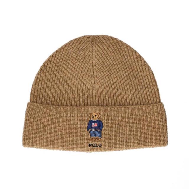 ポロ ラルフローレン メンズ レディース ニット帽 正規品 POLO RALPH LAUREN 帽子 ビーニー ニットキャップ ポロベア SOLID FLAG BEAR BEANIE PC1030 225 CLASSIC CAMEL