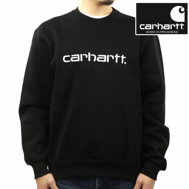 カーハート メンズ スウェット 正規品 CARHARTT WIP トレーナー クルーネック ロゴ CARHARTT SWEATSHIRT BLACK / WHITE I030546 0D2XX