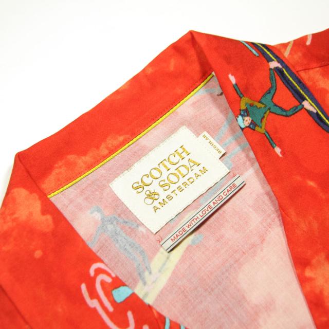 スコッチアンドソーダ メンズ 半袖シャツ 正規販売店 SCOTCH＆SODA ボタンダウン ビスコース アロハシャツ ALLOVER PRINTED VISCOSE SHORT SLEEVE SHIRT 177054 6115 12407 19 RED SURFER AOP 父の日 プレゼント ラッピング_7