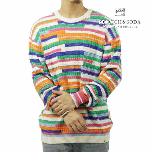 スコッチアンドソーダ メンズ セーター 正規販売店 SCOTCH＆SODA クルーネック プルオーバー ニット MULTICOLOR STRIPED PULLOVER SWEATE