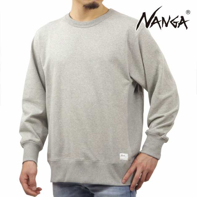 ナンガ メンズ スウェット 正規販売店 NANGA クルーネック 長袖 トレーナー ECO HYBRID SWEATSHIRT L.GRY NW2241-1F220 LIGHT GREY