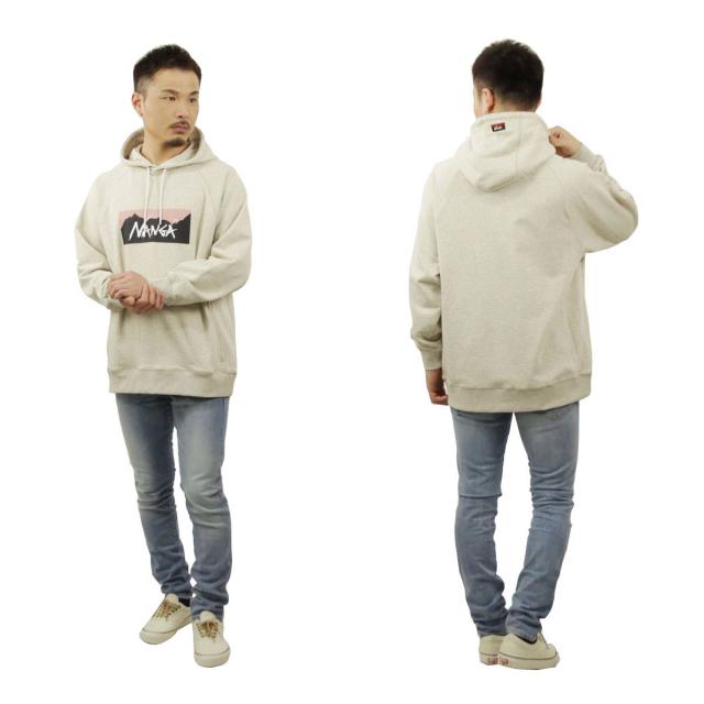 ナンガ メンズ パーカー 正規販売店 NANGA ロゴ プルオーバー フーディー ECO HYBRID BOX LOGO SWEAT HOODIE OATMEAL×PINK NW2311-1F202 OATMEAL×PINK_8