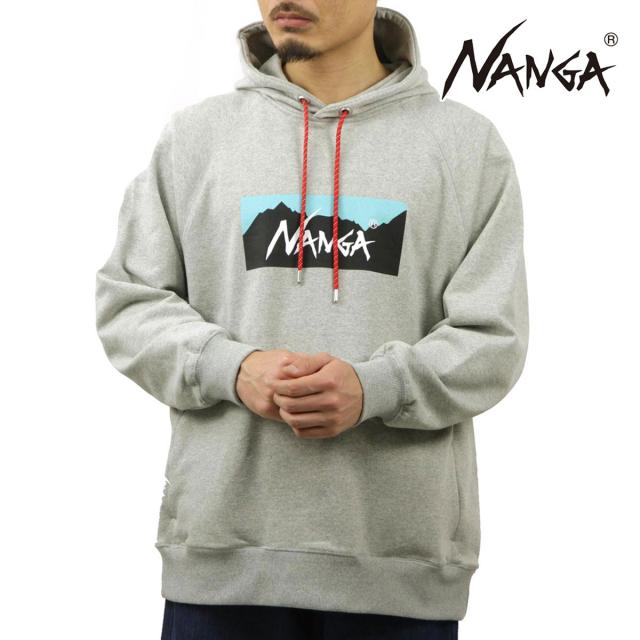 ナンガ メンズ パーカー 正規販売店 NANGA ロゴ プルオーバー フーディー ECO HYBRID BOX LOGO SWEAT HOODIE L.G クリスマス プレゼント ラッピング