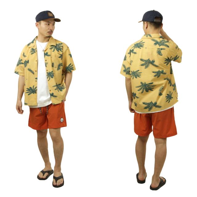 ポーラー メンズ 開襟シャツ 正規販売店 POLER 半袖シャツ アロハシャツ SHIRRING NYLON SHIRT DC 241MCV0033-BEG BEIGE_8