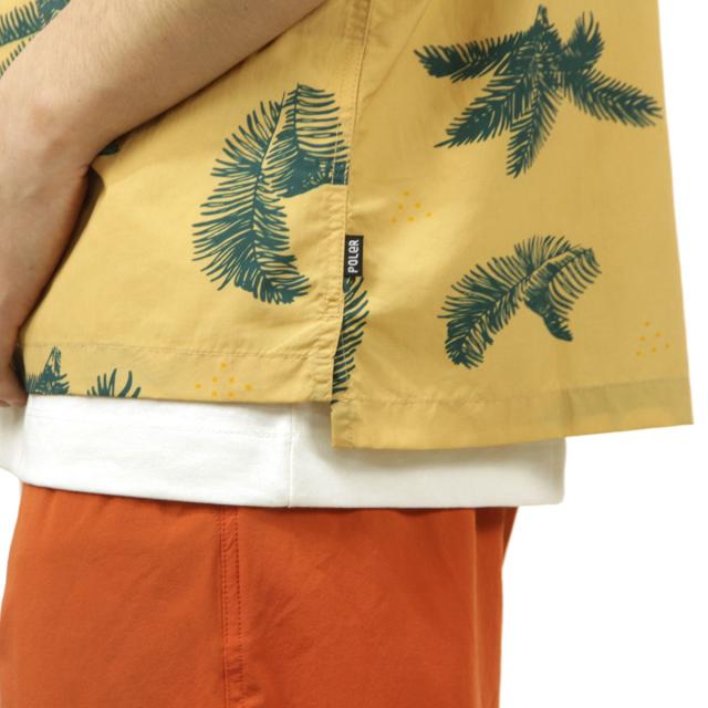ポーラー メンズ 開襟シャツ 正規販売店 POLER 半袖シャツ アロハシャツ SHIRRING NYLON SHIRT DC 241MCV0033-BEG BEIGE_4