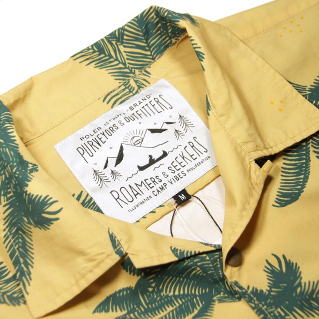 ポーラー メンズ 開襟シャツ 正規販売店 POLER 半袖シャツ アロハシャツ SHIRRING NYLON SHIRT DC 241MCV0033-BEG BEIGE_7