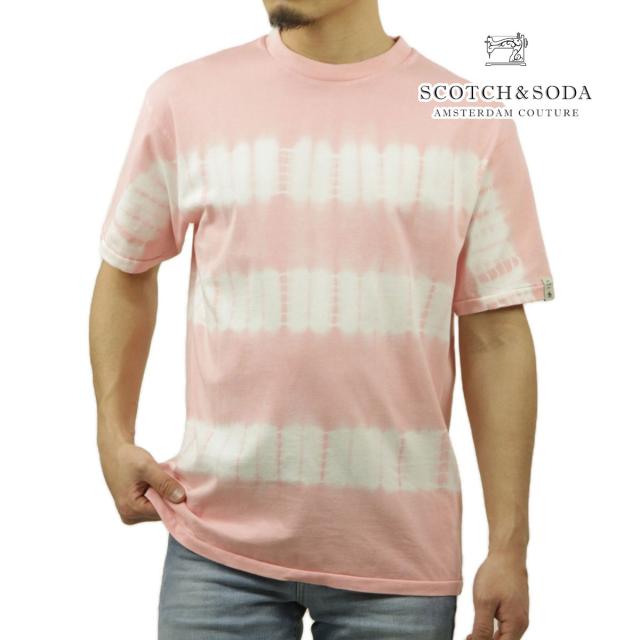 スコッチアンドソーダ メンズ 半袖Tシャツ 正規販売店 SCOTCH＆SODA クルーネック タイダイ染め TIE-DYE REGULAR-FIT ORGANIC COTTON T-SHIRT 169881 0488 ROSEの通販は