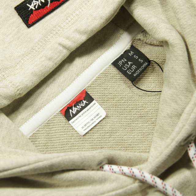 ナンガ メンズ パーカー 正規販売店 NANGA ロゴ プルオーバー フーディー ECO HYBRID BOX LOGO SWEAT HOODIE NW2441-1F002 OATMEALの通販は