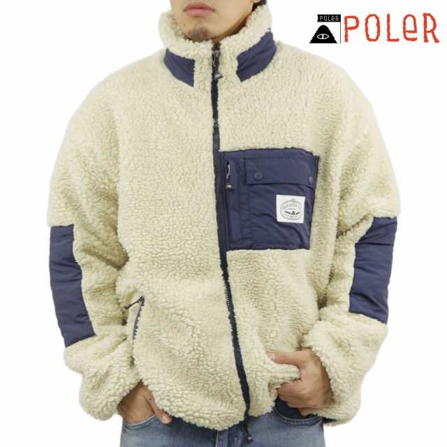 ポーラー メンズ フリースジャケット 正規販売店 POLER アウター ボア シェルパジャケット JACQUARD SHERPA JACKET D 243MCV0022-BEG BEI