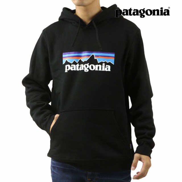 パタゴニア メンズ プルオーバーパーカー 正規品 patagonia ロゴ フーディー スウェット P-6 LOGO UPRISAL HOODY 39622 BLK BLACK