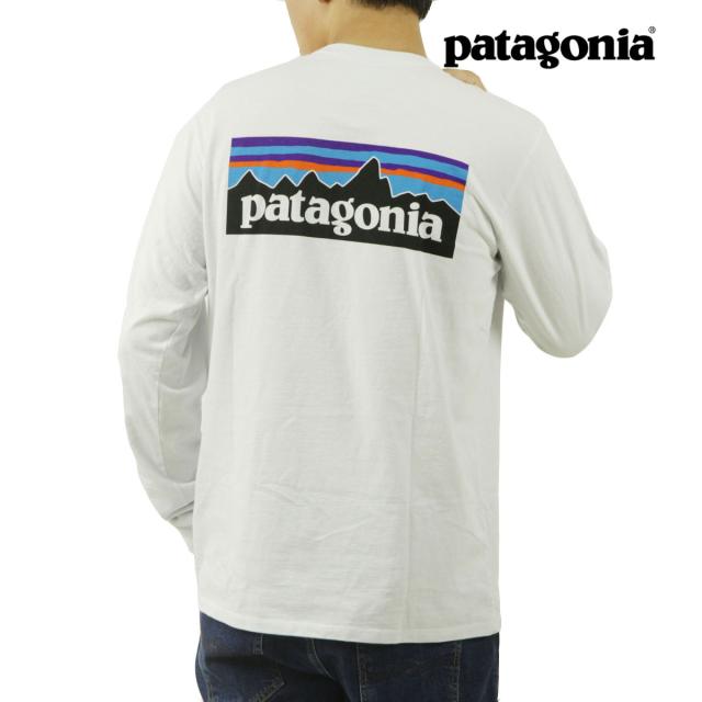 パタゴニア メンズ 長袖Tシャツ 正規品 patagonia クルーネック ロゴ バックプリント ロンT LONG SLEEVE P-6 LOG クリスマス プレゼント ラッピング
