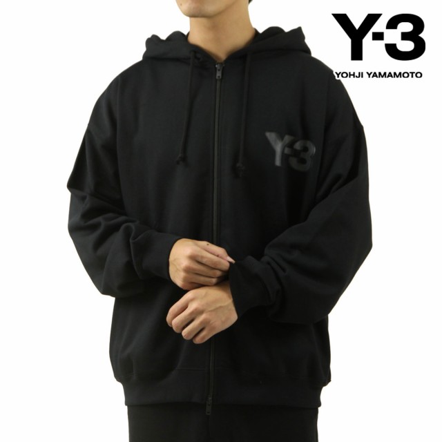 ワイスリー メンズ ジップアップパーカー 正規品 Y-3 ロゴ フーディー スウェット LOGO ZIP HODDIE BLACK JE9278 BLACK