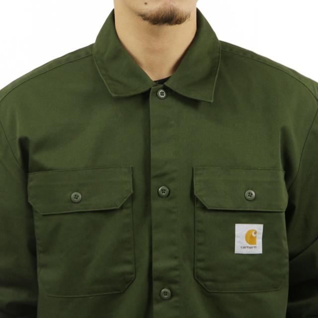 カーハート メンズ ワークシャツ 正規品 CARHARTT WIP ボタンダウン 長袖シャツ LONG SLEEVE CRAFT SHIRT OFFICE GREEN I033814 666XX_3