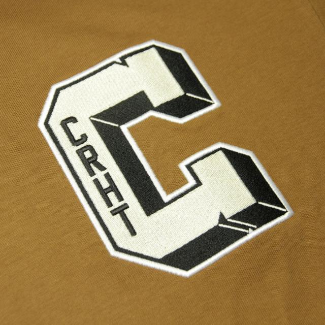 カーハート メンズ ラガーシャツ 正規品 CARHARTT WIP 長袖シャツ コットン LONG SLEEVE BROWN DUCKS RUGBY SHIRT HAMILTON BROWN / WHITE I033832 2IQXX_4