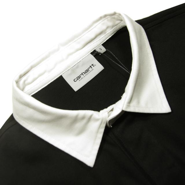 カーハート メンズ ラガーシャツ 正規品 CARHARTT WIP 長袖シャツ コットン LONG SLEEVE BROWN DUCKS RUGBY SHIRT BLACK / WHITE I033832 0D2XX_7